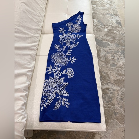 Farm Rio: Blue Garden Knit Midi Dress Beautiful Blue! - Picture 5 of 13